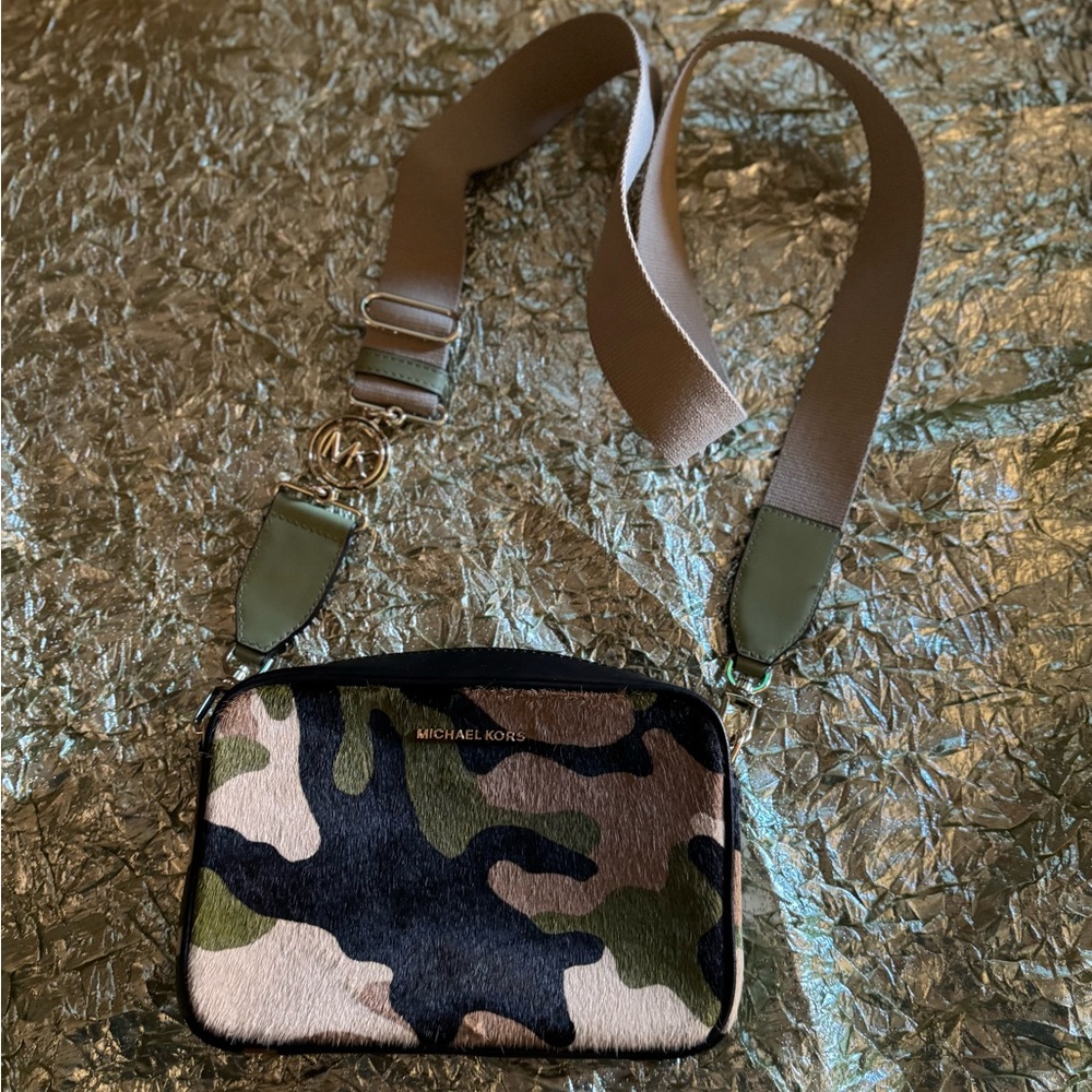 Michael Kors Camo Ponyhair Crossbody Bag